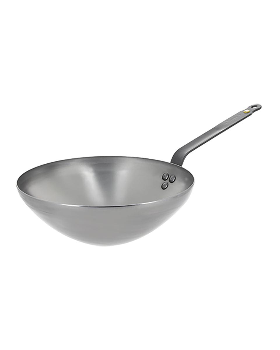 Wok - H 10 CM - 1.76 KG - Ø28 CM - Plaatstaal - De Buyer - 001058