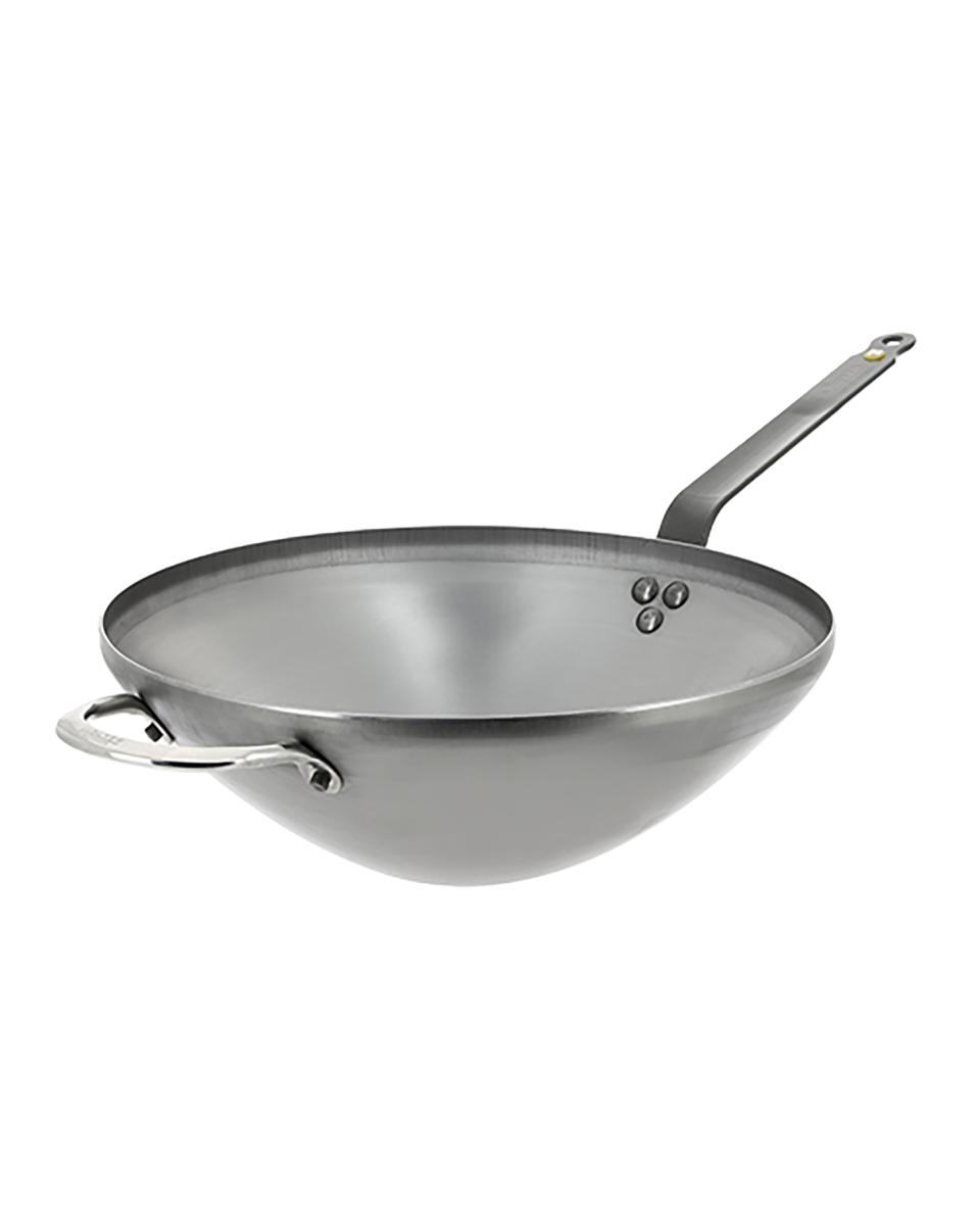 Wok - H 10 CM - 1.96 KG - Ø32 CM - Plaatstaal - De Buyer - 001060