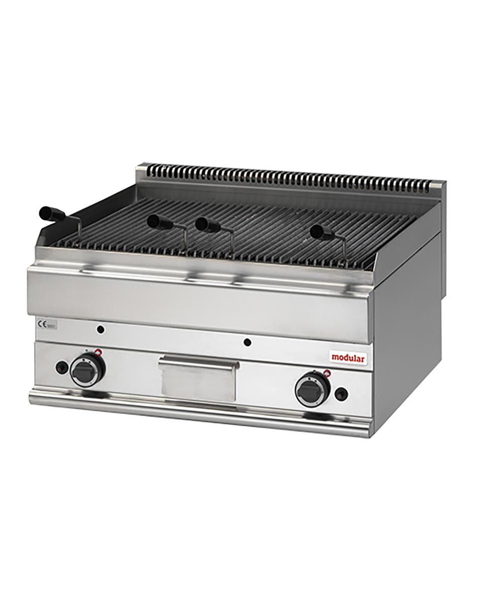 Lavasteen Grill - H 28 x 70 x 65 CM - 50 KG - Aardgas - 11 CM - RVS - Modular - 316311