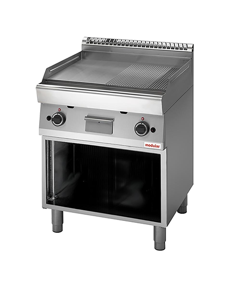 Bakplaat - H 85 x 70 x 70 CM - 73 KG - Aardgas - 11.4 CM - RVS - Glad/Geribbeld - Modular - 316728