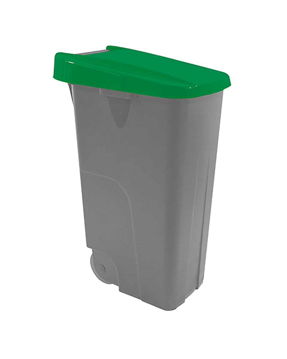 Afval Container - H 88 x 42 x 57 CM - 4.1 KG - Polypropyleen - Groen - 110 Liter - Denox - 600091