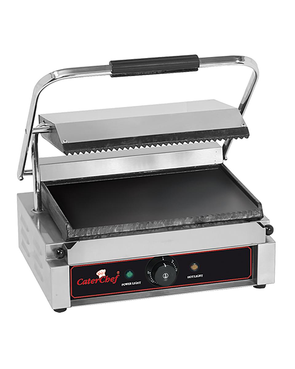 Contactgrill Sologrande - H 19.3 x 41 x 32 CM - 19 KG - 220-240 V - 2200 W - Gietijzer - Geribbeld / Glad - +50°C / +300°C - Caterchef - 688410