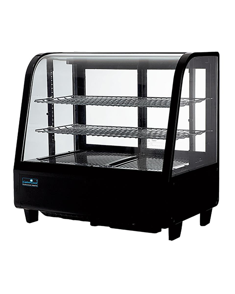 Koelvitrine - H 67.5 x 68.2 x 45 CM - 39 KG - 220 - 240 V - 160 W - Geventileerd - R600A - Zwart - 100 Liter - +1°C / +12°C - CaterCool - 712060