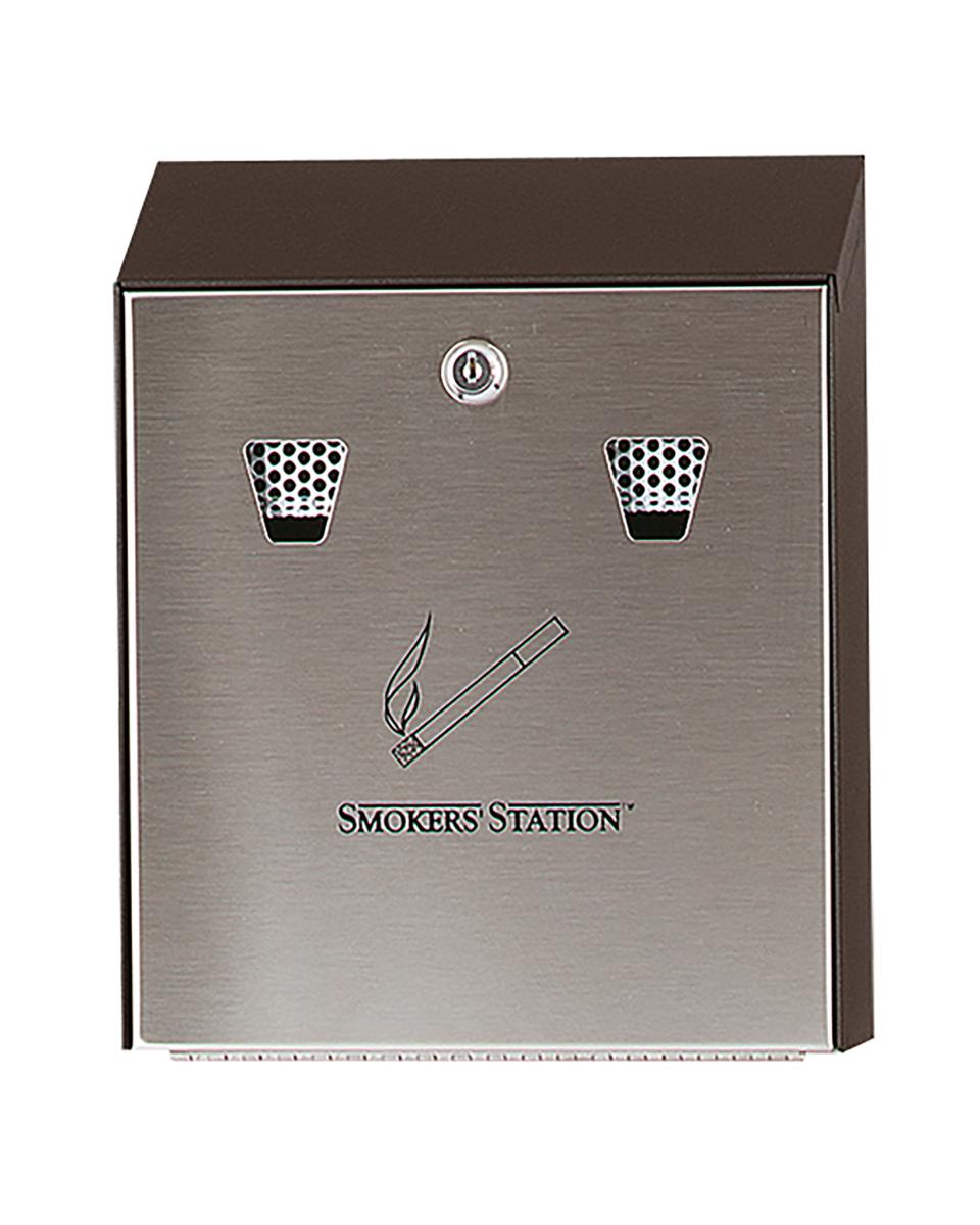 Wand Asbak - H 31.8 x 25.4 x 7.6 CM - 3 KG - Staal - Zwart - Rubbermaid - RM3804