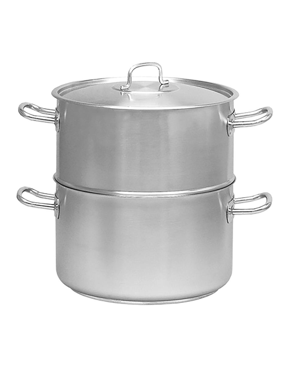 Stoom-Kookpan - H 17.5 CM - 5.11 KG - Ø28 CM - RVS 18/10 - 10 Liter - Standaard - Pujadas - 720220