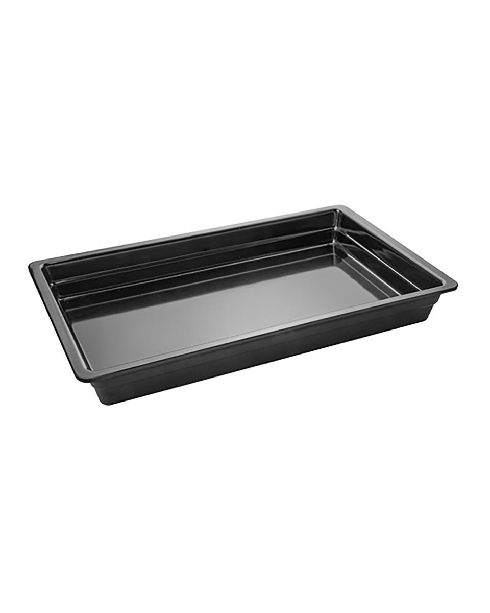 Gastronormbak - 1/1 GN - H 6.5 x 53 x 32.5 CM - Melamine - Zwart - -20°C / +120°C - 060413