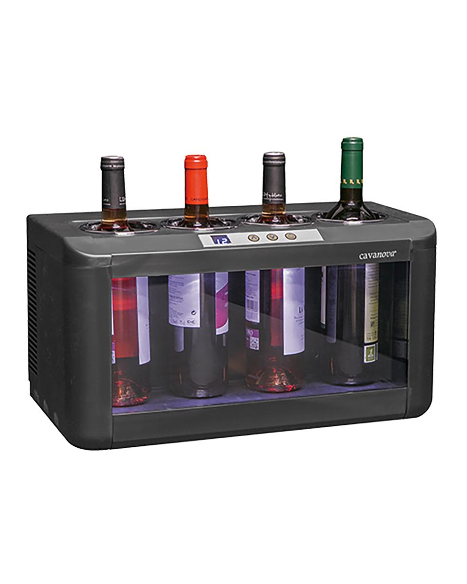 Flessenkoeler - H 26 x 48 x 26 CM - 6.83 KG - Ø8.85 CM - 220-240 V - 50 W - Zwart - +5°C / +18°C - Cavanova - 605004