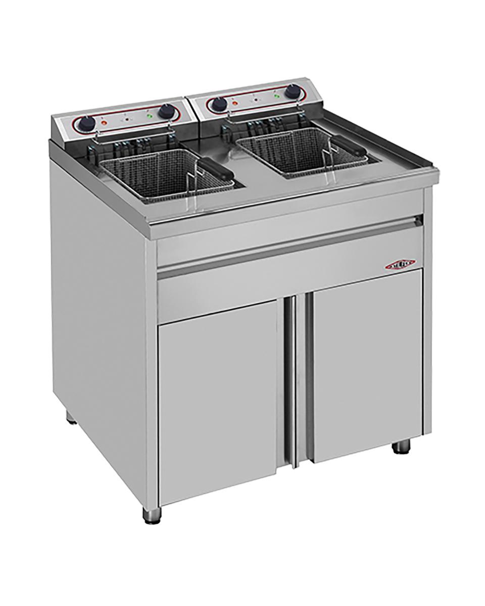 Friteuse - H 90 x 80 x 70 CM - 50 KG - 380 - 415 - Zonder - Stekker V - 11000 W - RVS - 20 Liter - Elektrisch - Stilfer - 527022