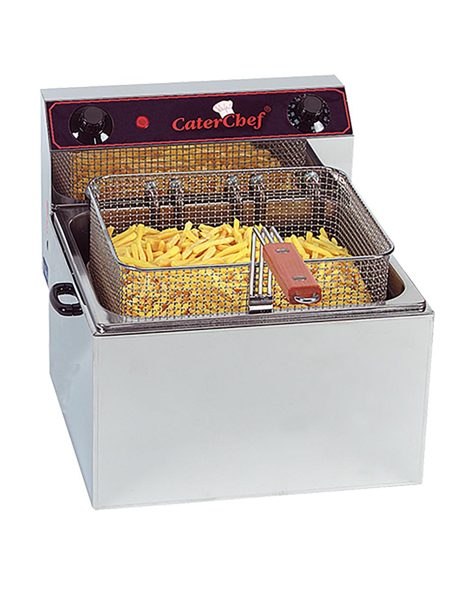 Friteuse - H 31 x 43.5 x 43 CM - 9.5 KG - 380 - 415 - Zonder - Stekker V - 6000 W - RVS - 10 Liter - Elektrisch - Caterchef - 680010