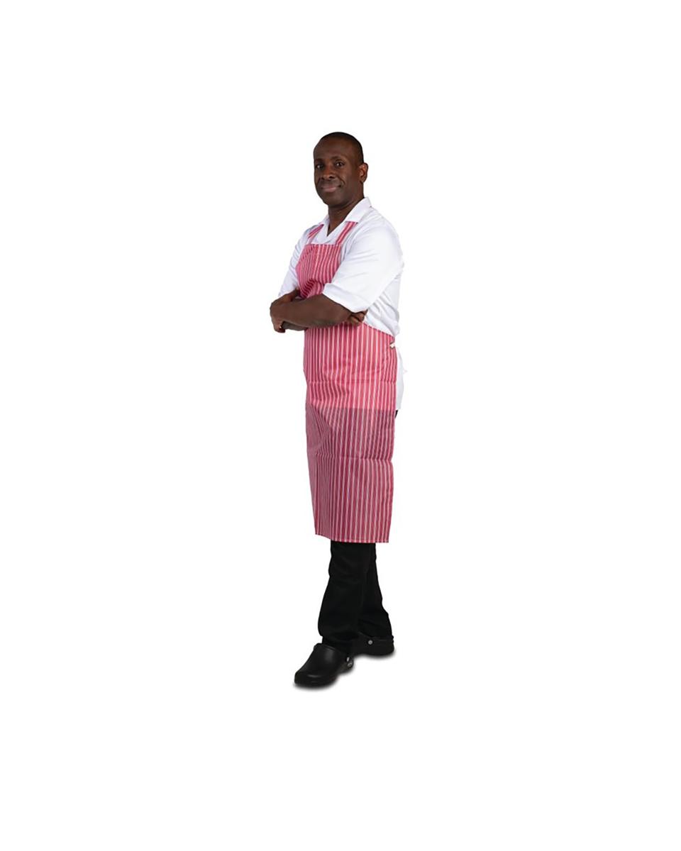 Waterdicht schort - Unisex - One Size - Rood/Wit - 71.1 x 101.6 CM - Nylon - Whites Chefs Clothing - A581