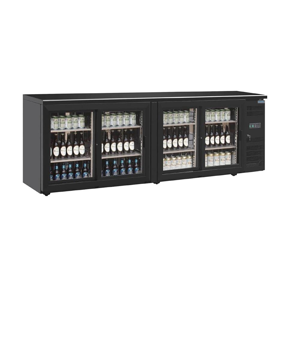 Koelkast glazen deur - 698 Liter - 4 deurs - H 86 x 254.2 x 51.3 CM - 230 V - Staal/Glas - Polar - CS103