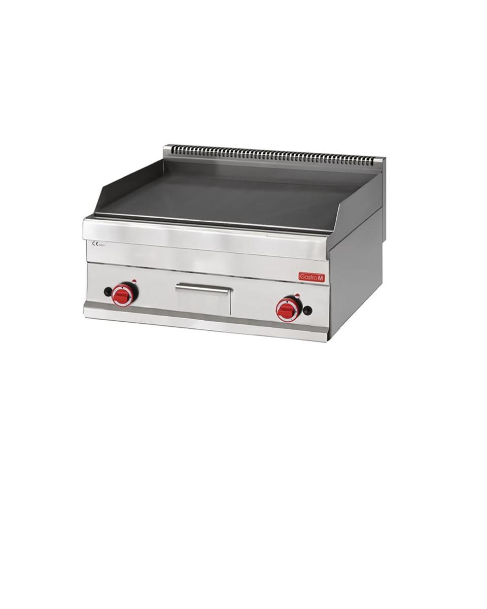 Bakplaat - 650 Line - Gas - Geribbeld - H 28 x 70 x 65 CM - 11.4 kW - RVS - Gastro M - GN059