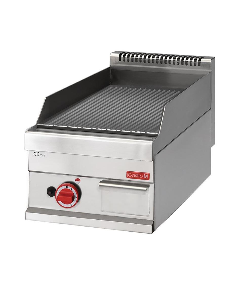 Bakplaat - 650 Line - Gas - Geribbeld - H 28 x 40 x 65 CM - 5.7 kW - RVS - Gastro M - GN057