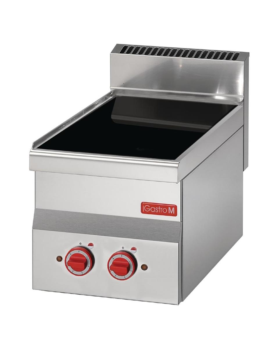 Fornuis - 600 Line - 2-pits - Keramisch - H 28 x 30 x 60 CM - 400 V - RVS - Gastro M - GN019