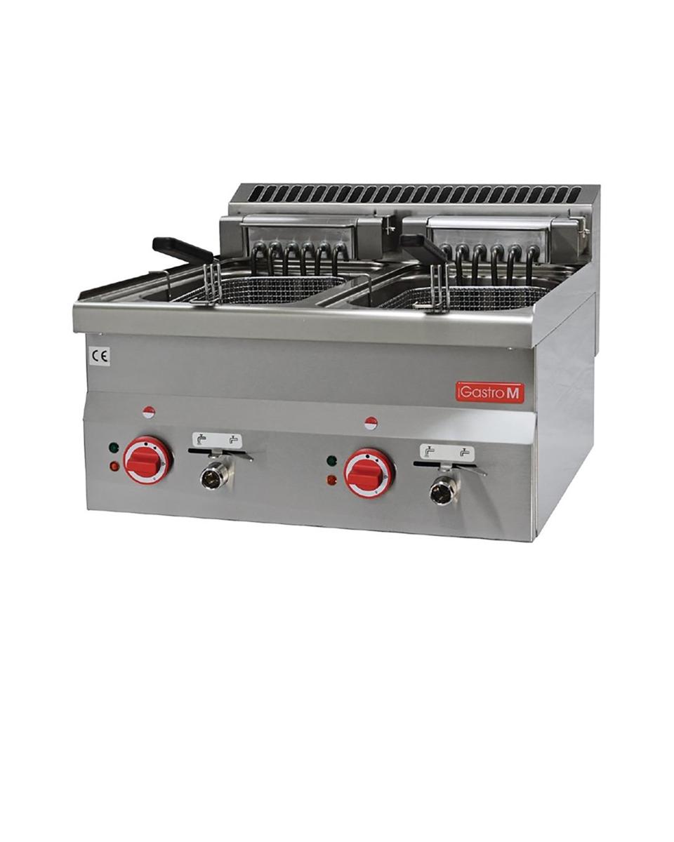 Friteuse - 600 Line - Elektrisch - 2x 10 Liter - H 28 x 60 x 60 CM - 15 kW - 400 V - RVS - Gastro M - GL909