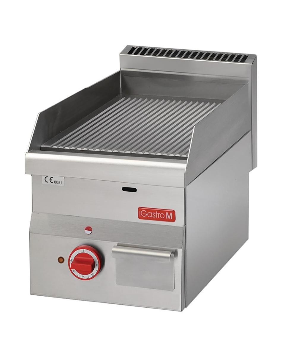 Bakplaat - 600 Line - Elektrisch - Geribbeld - H 28 x 30 x 60 CM - 3 kW - 400 V - RVS - Gastro M - GN022