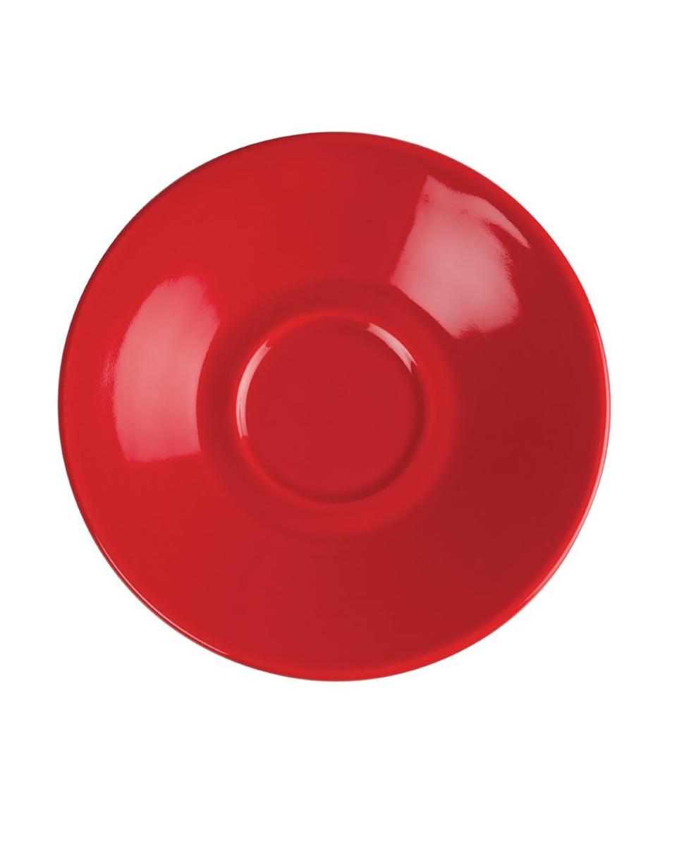 Schotel espressokop - 12 stuks - Rood - Ø 11.7 x H 2 CM - Steengoed - Olympia - GK085