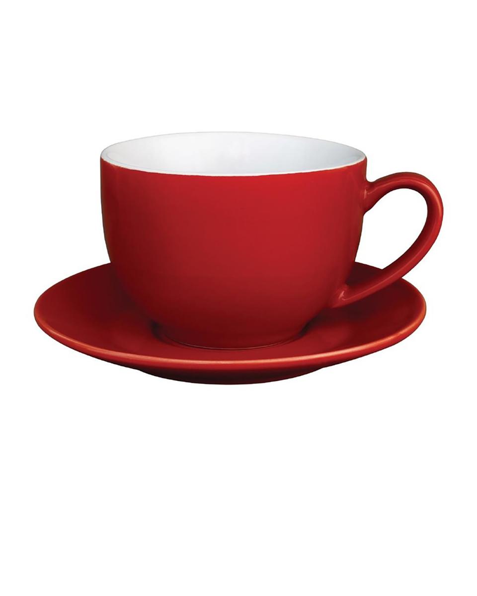 Cappuccinokop - 34 CL - 12 stuks - Rood - H 6 x 13.5 CM - Steengoed - Olympia - GK076