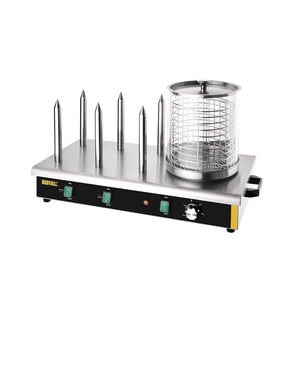 Worstenwarmer - 6 warmhoudpennen - H 37 x 67 x 34 CM - 220-240 V - RVS - Buffalo - DA567