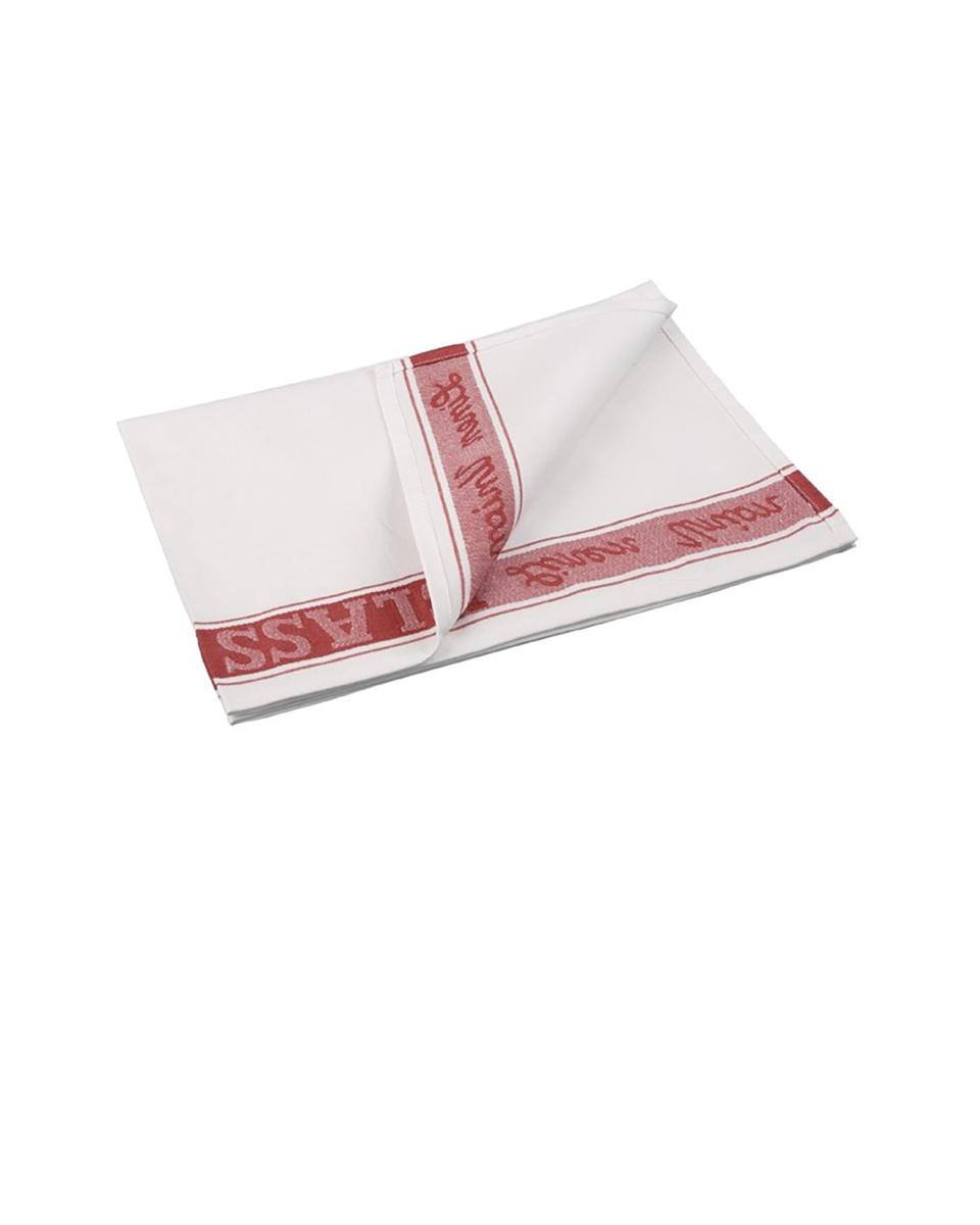 Glasdoek - Rood - 76.2 x 50.8 CM - Halflinnen - Vogue - E910