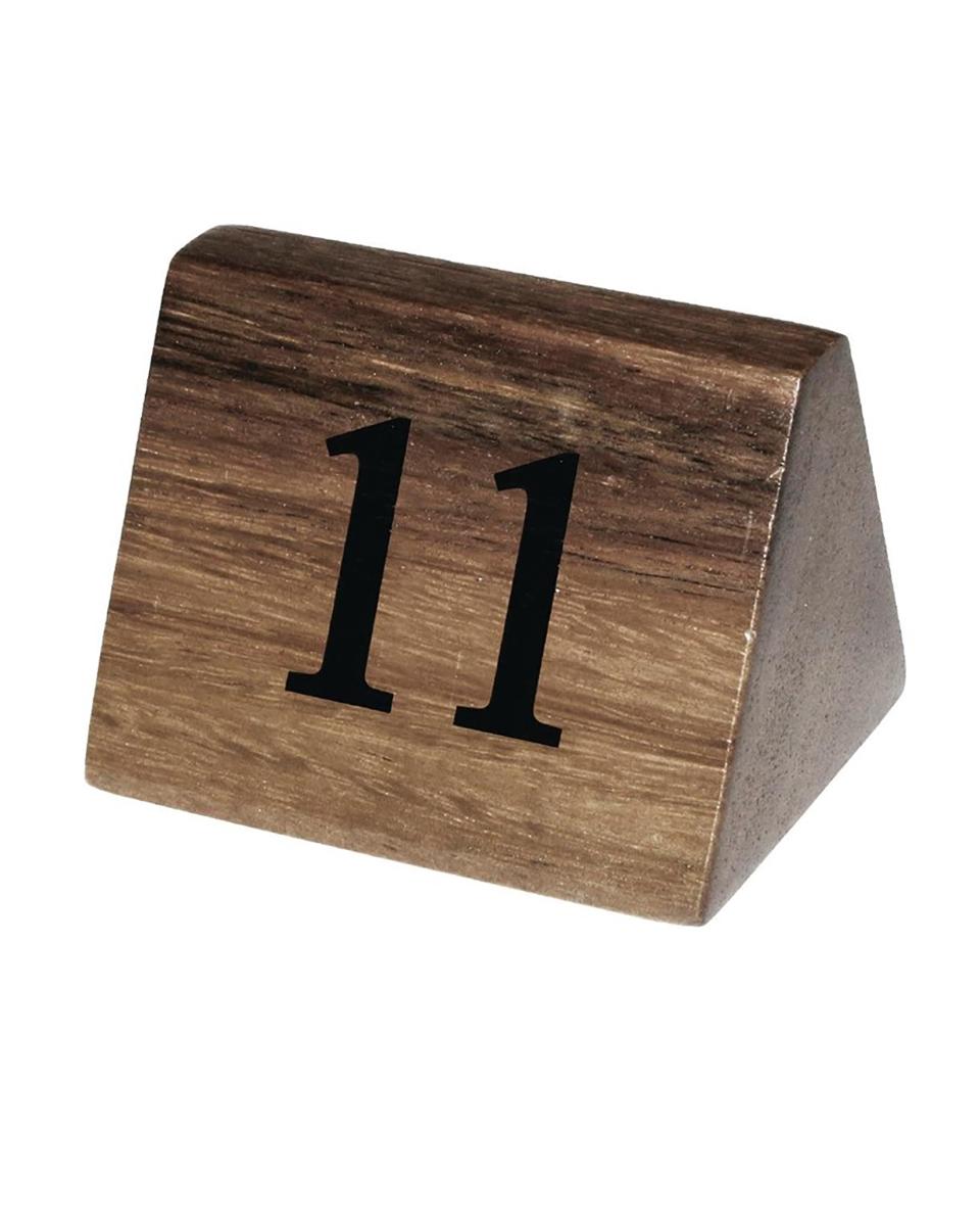 Tafelnummers - 11-20 - H 5.5 x 3.5 x 3.5 CM - Acaciahout - Olympia - CL393