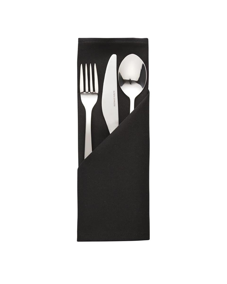 Servetten - 10 stuks - Zwart - 51 x 51 CM - Polyester - Mitre Essentials - HB561
