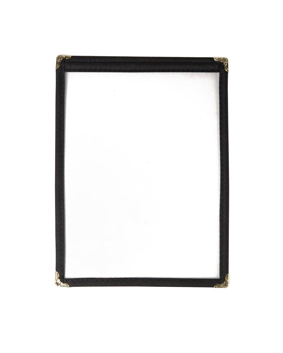 Menuhouder - A5 - Zwart - H 24 x 17.8 x 0.2 CM - Kunststof - Olympia - E290