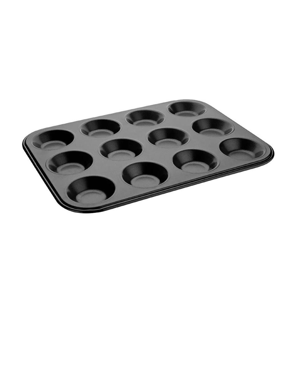 Bakvorm - 12 mini-muffins - Ø 7 x H 1.44 x 31.5 x 24 CM - Koolstofstaal - Vogue - GD013