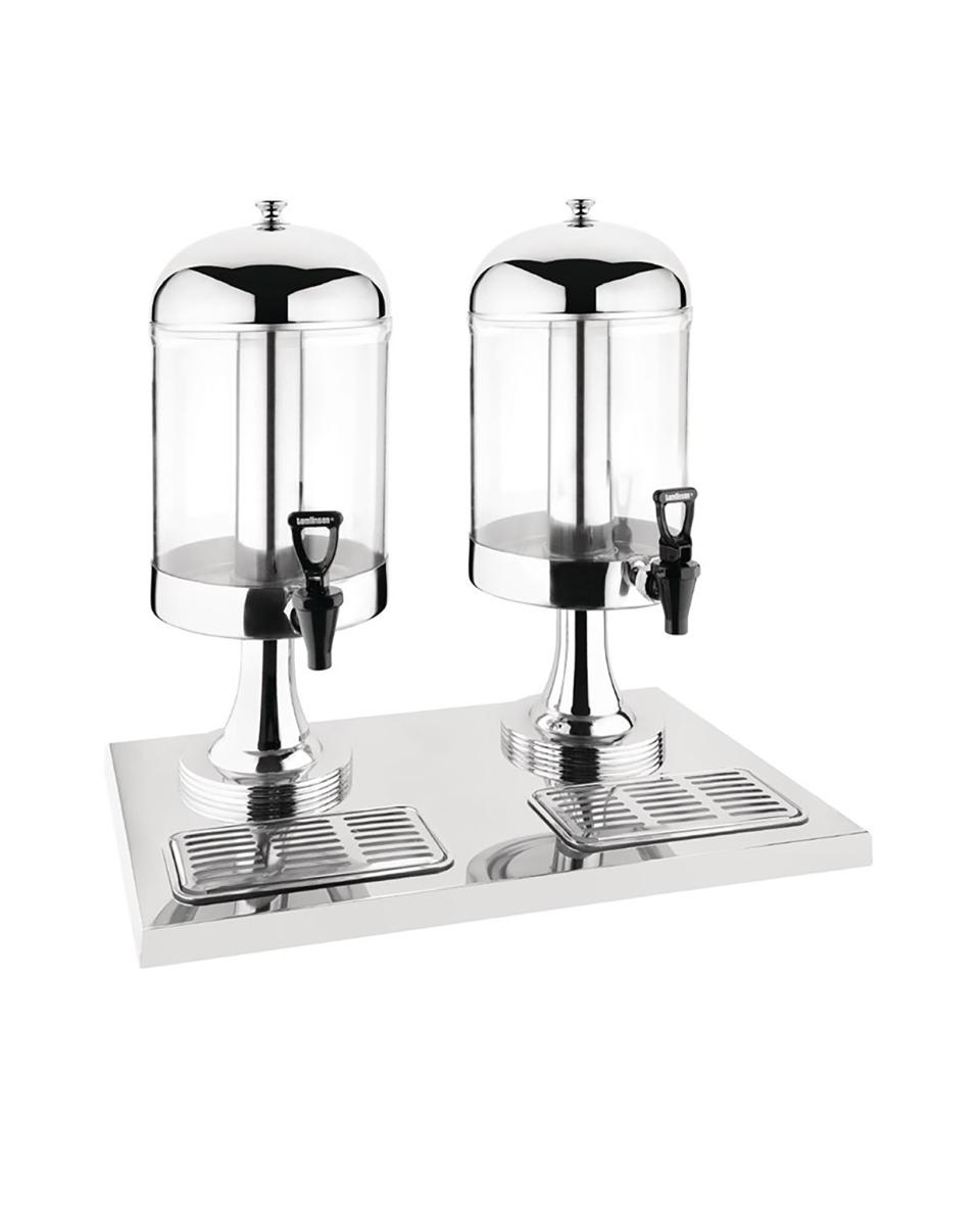 Drankdispenser - Dubbel - 14 Liter - H 57.8 x 56.4 x 37 CM - Kunststof/RVS - Olympia - J184