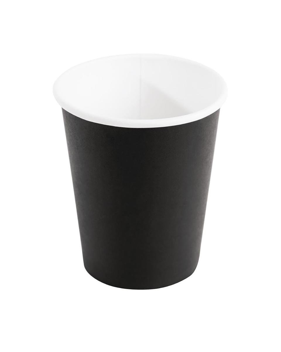 Wegwerp koffiebekers - 23 CL - 50 stuks - Zwart - Ø 8.3 x H 9 CM - Karton - Fiesta - GF041
