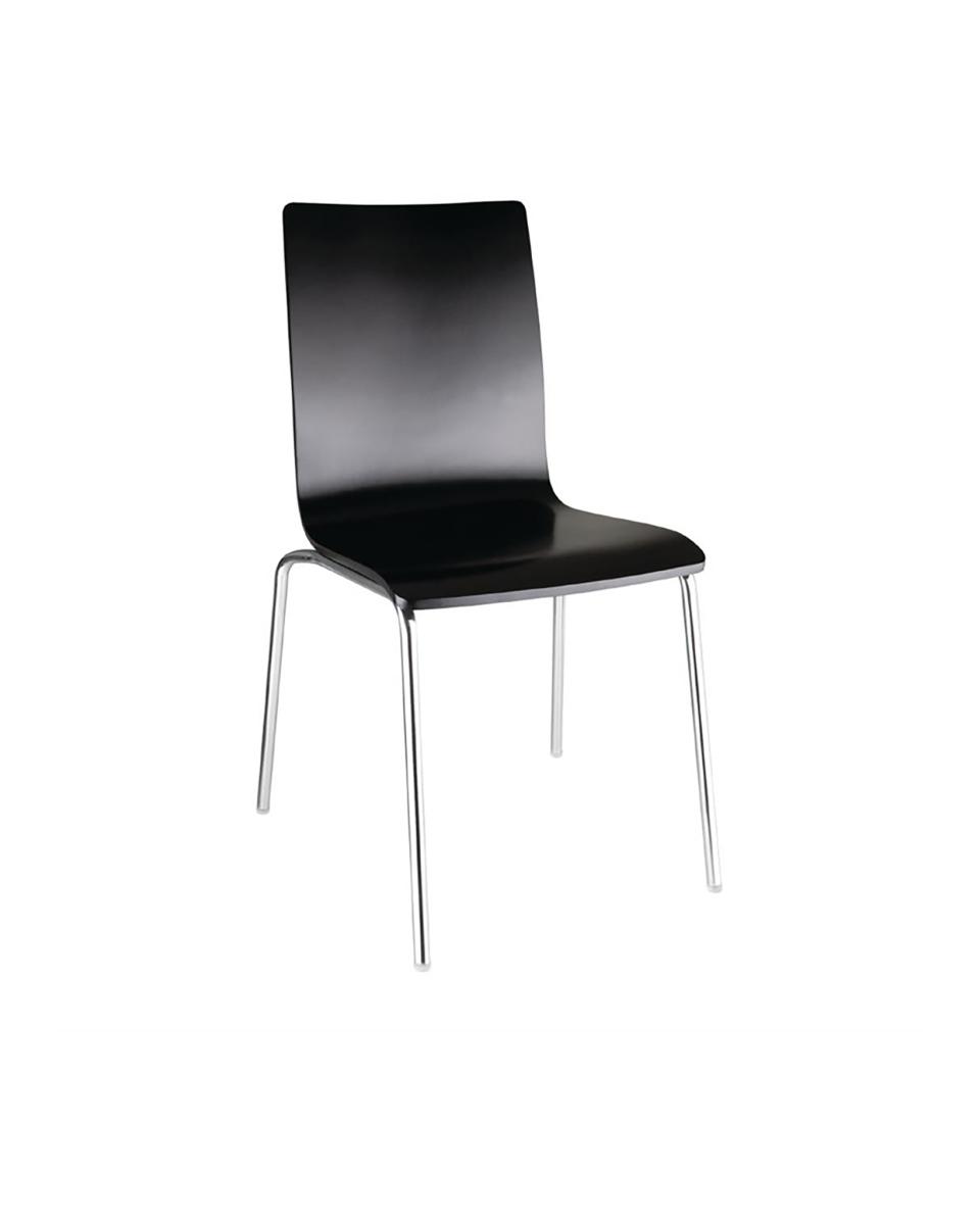 Horeca stoel - 4 stuks - Zwart - H 85.5 x 50.5 x 52 CM - Hout/Staal - Bolero - GR345