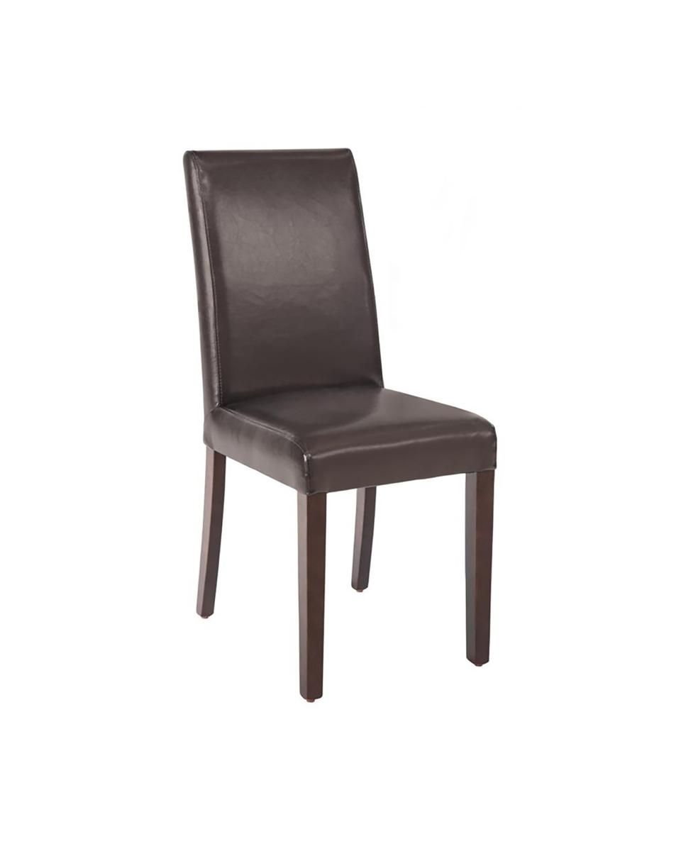 Horeca stoel - 2 stuks - Bruin - H 94 x 40.5 x 50 CM - Pu Leer/Berkenhout - Bolero - GF955