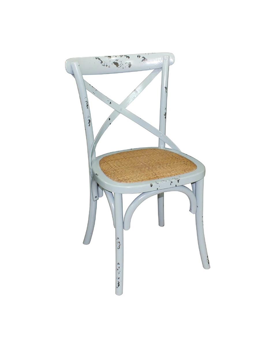 Horeca stoel - 2 stuks - Blauw - H 88 x 46 x 54 CM - Hout/Metalen - Bolero - GG655