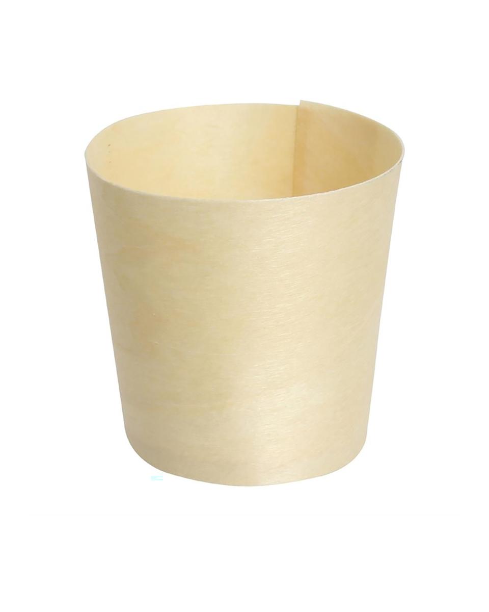 Wegwerp dispschaaltjes - 0.04 Liter - 100 stuks - Ø 4 x H 4 CM - Populierenhout - Fiesta Green - DK388
