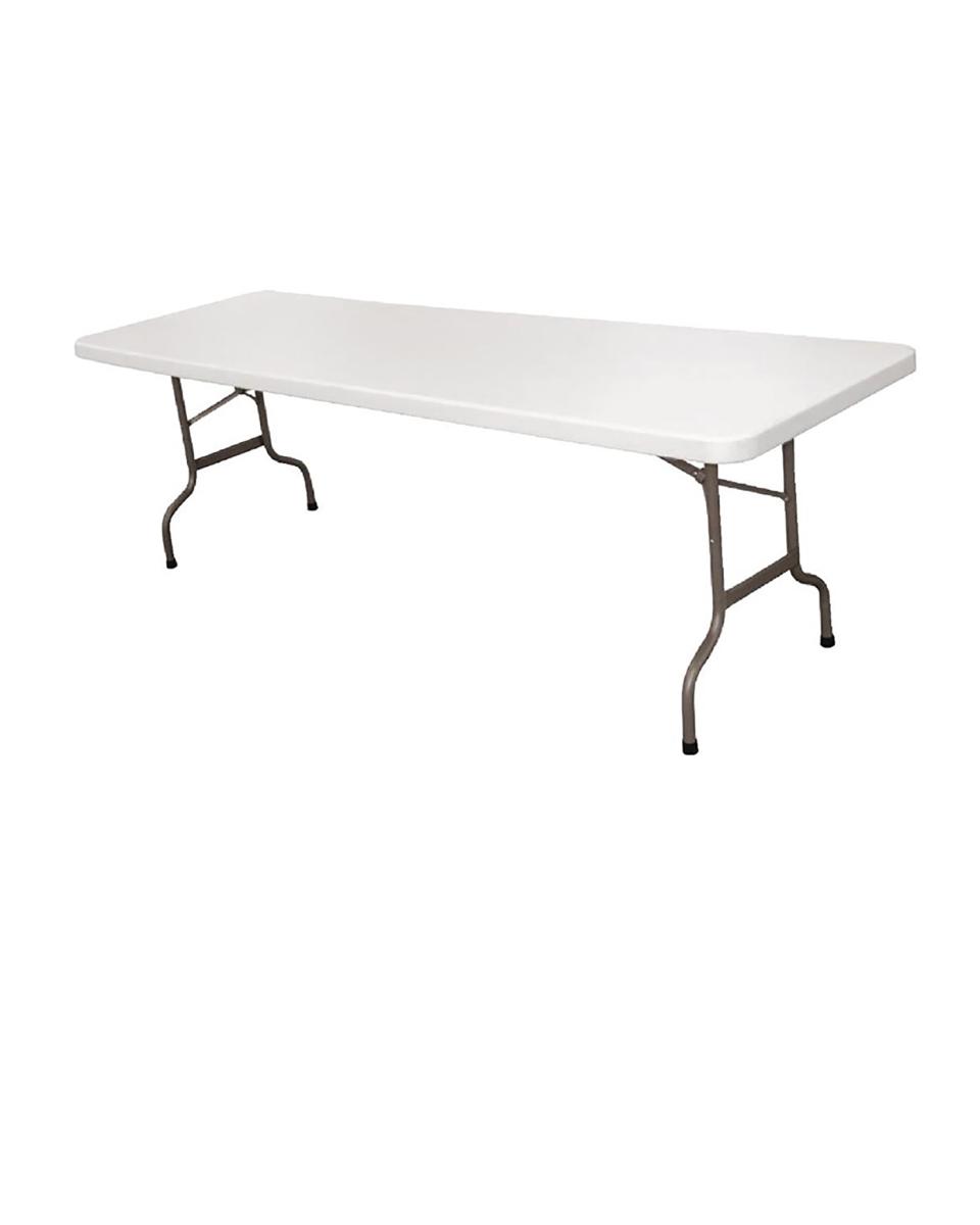 Inklapbare tafel - Wit - H 74 x 243 x 86 CM - Polyetheen/Staal - Bolero - CF375