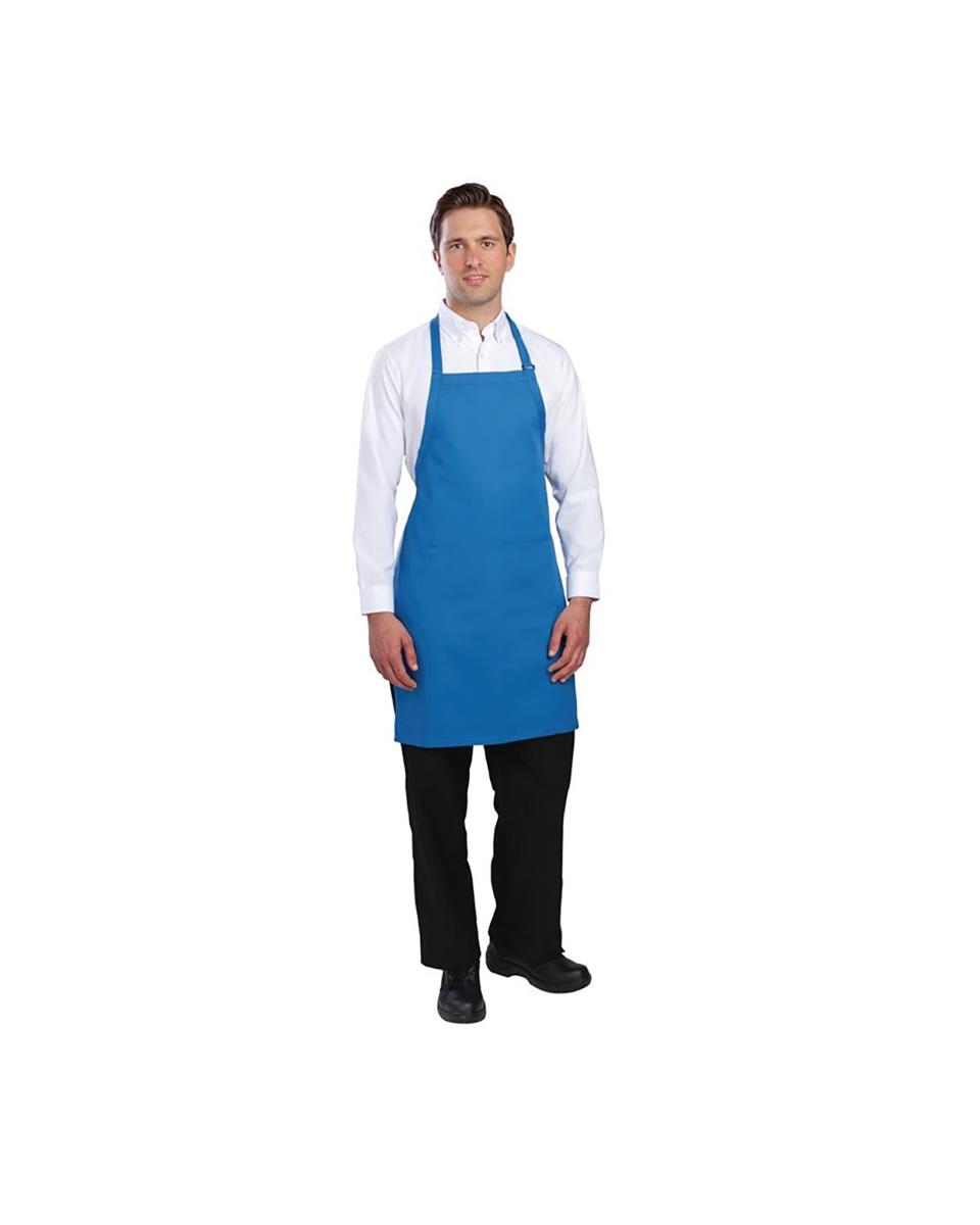 Halterschort - Verstelbaar - Unisex - One Size - Blauw - 61 x 86 CM - Polyester/Katoen - Chef Works - B193