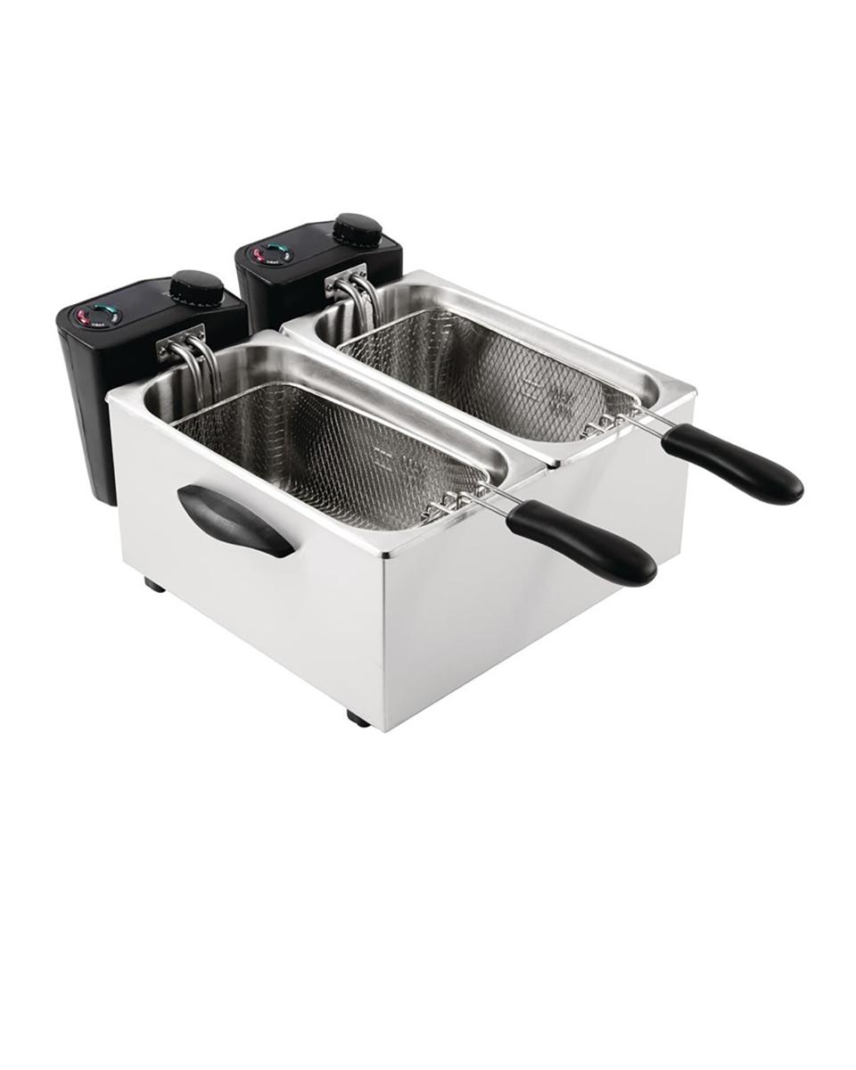 Friteuse - Tafelmodel - 7 Liter - H 24 x 41.5 x 42.9 CM - 4 kW - 230 V - RVS - Caterlite - GG199