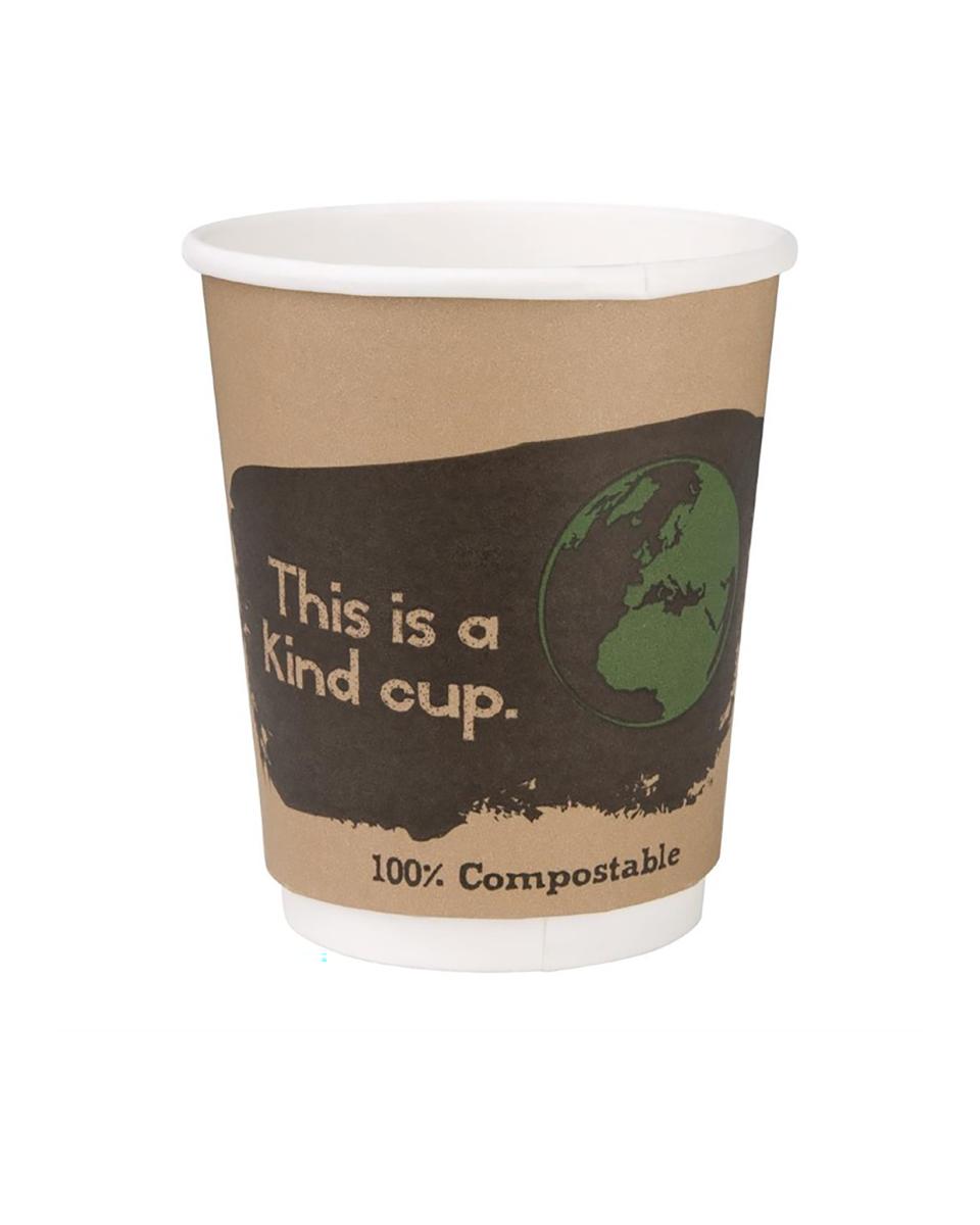 Wegwerp koffiebekers - 0.23 Liter - 500 stuks - Ø 8 x H 9.1 CM - Pla/Papier - Fiesta Green - DY985