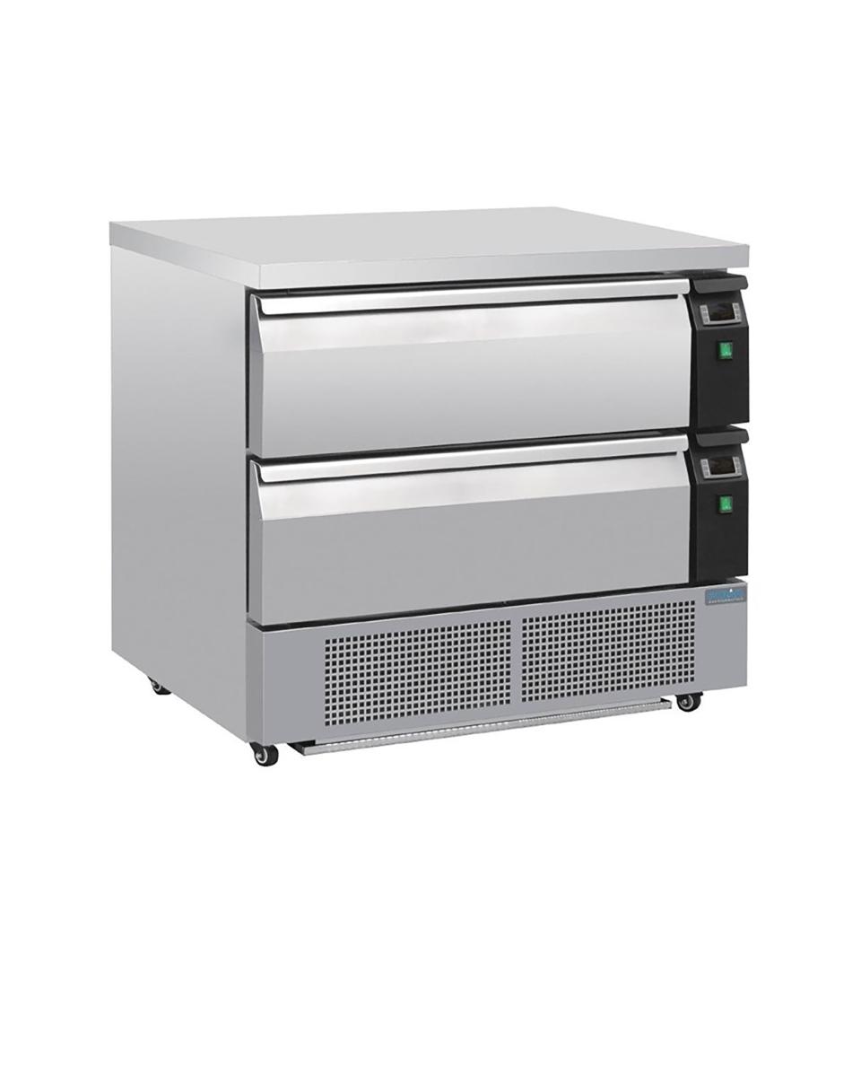 Vrieswerkbank - 4 x 1/1 GN - 179 Liter - 2 laden - H 87 x 90.5 x 70 CM - 230 V - Polar - DA996