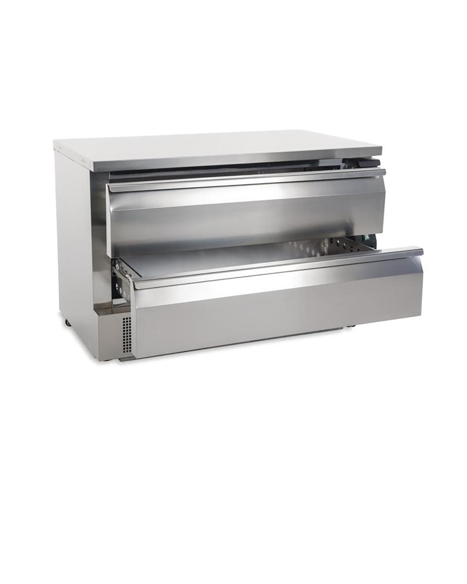 Vrieswerkbank - 6 x 1/1 GN - 265 Liter - 2 laden - H 87 x 123 x 70 CM - 230 V - Polar - DA997