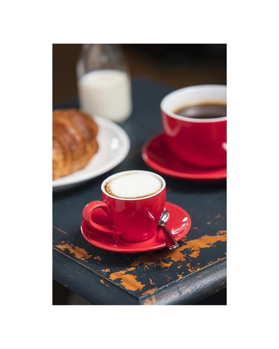 Espressokop - 10 CL - 12 stuks - Rood - H 6 x 9.4 CM - Steengoed - Olympia - GK070