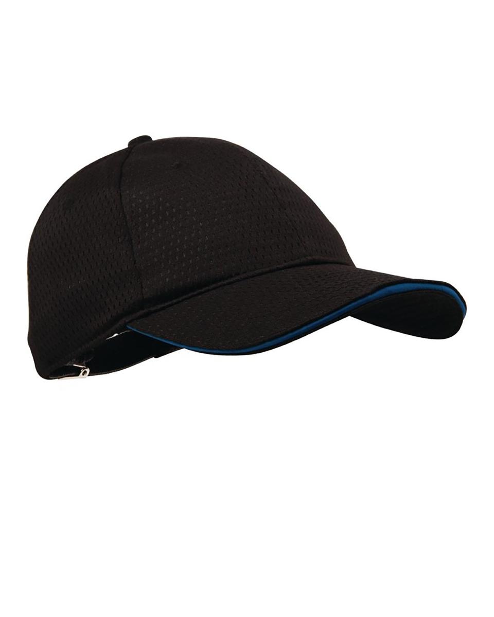 Baseball cap - Unisex - One Size - Zwart/Blauw - Polyester/Katoen - Chef Works - B171