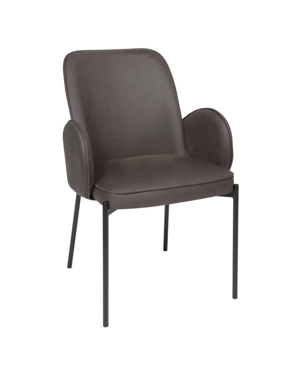 Horeca stoel - Jans - 2 stuks - Microfiber - Antraciet - Promoline