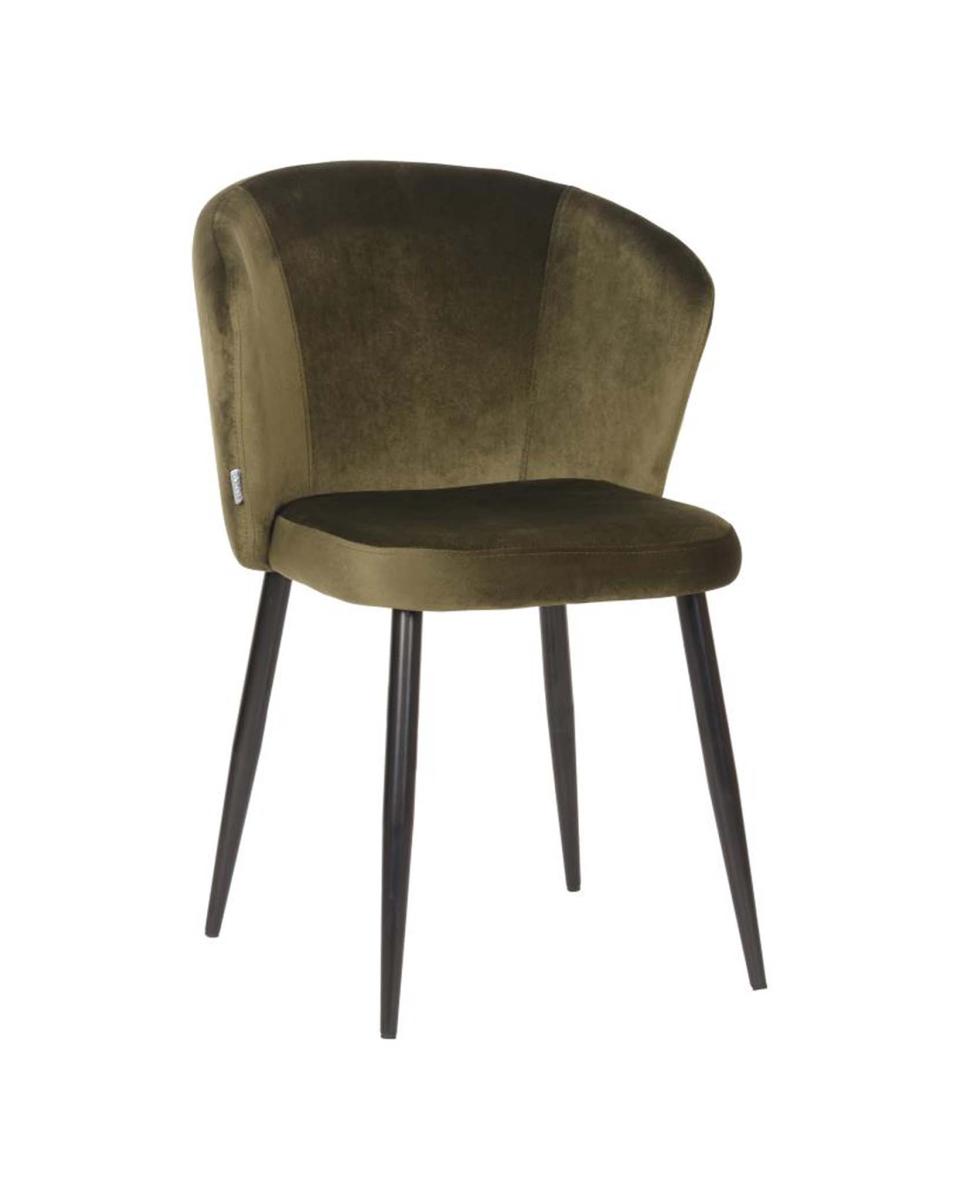 Horeca stoel - Waylon - 2 stuks - Velvet - Army - Promoline