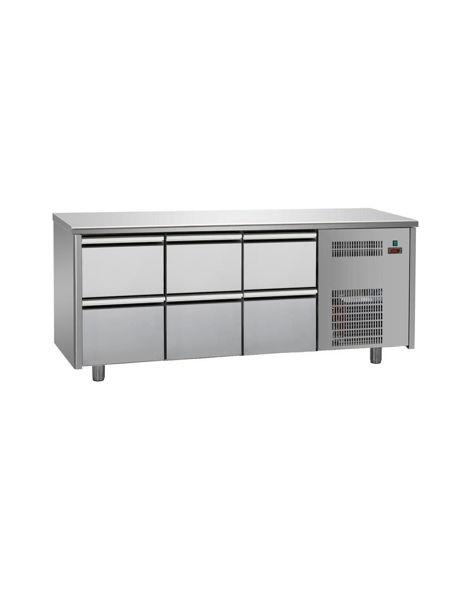 Koelwerkbank - 6 Laden - Tecnodom - TF03MIDGN-222
