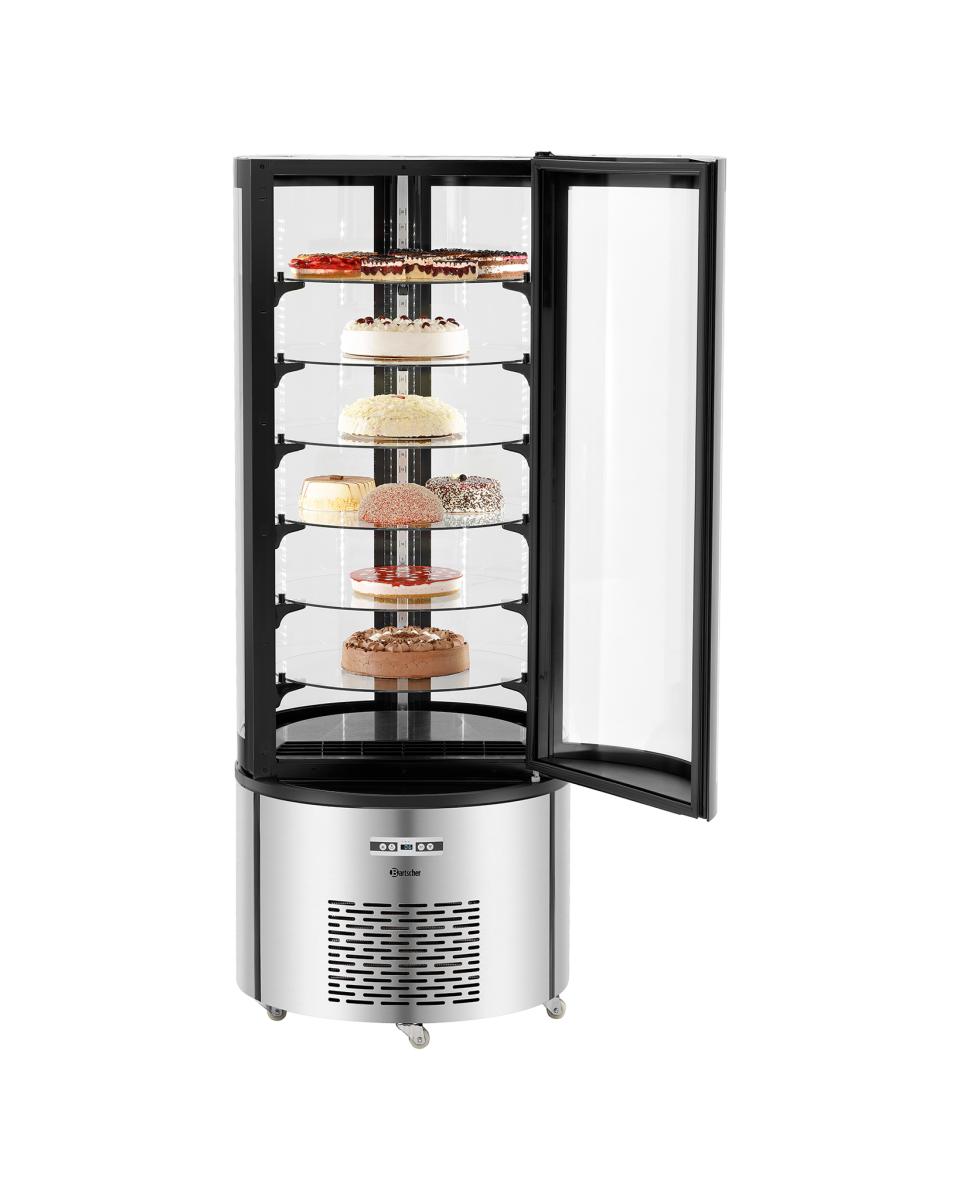 Gekoelde gebaksvitrine - 400 Liter - Zwart - Bartscher - 700314