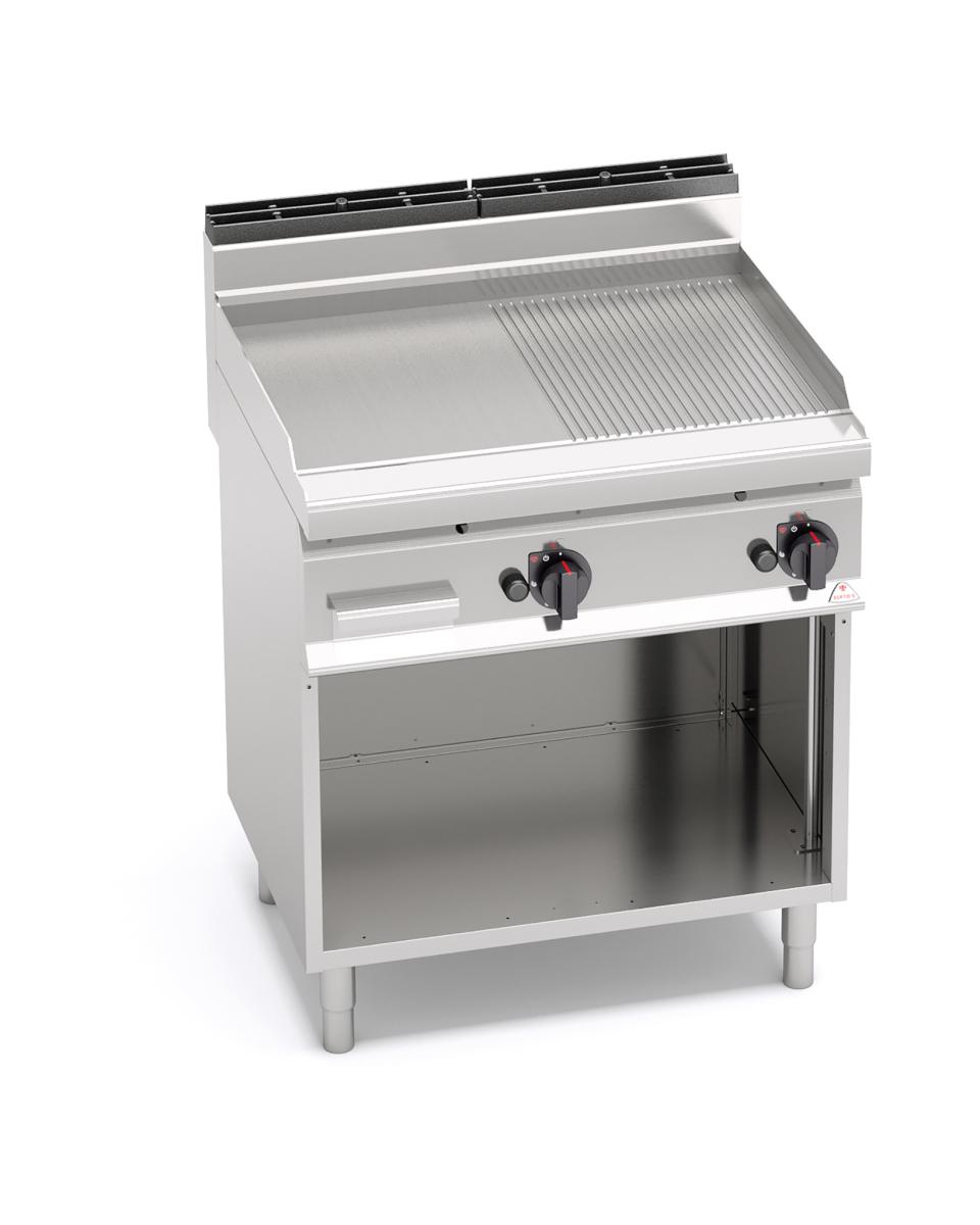Bakplaat - 80 CM - Glad/Geribbeld - Gas - Staand - Berto's - G7FM8M-2