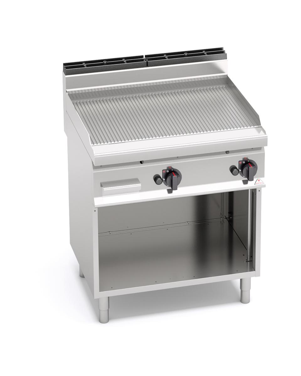 Bakplaat - 80 CM - Geribbeld - Gas - Staand - Berto's - G7FR8M-2