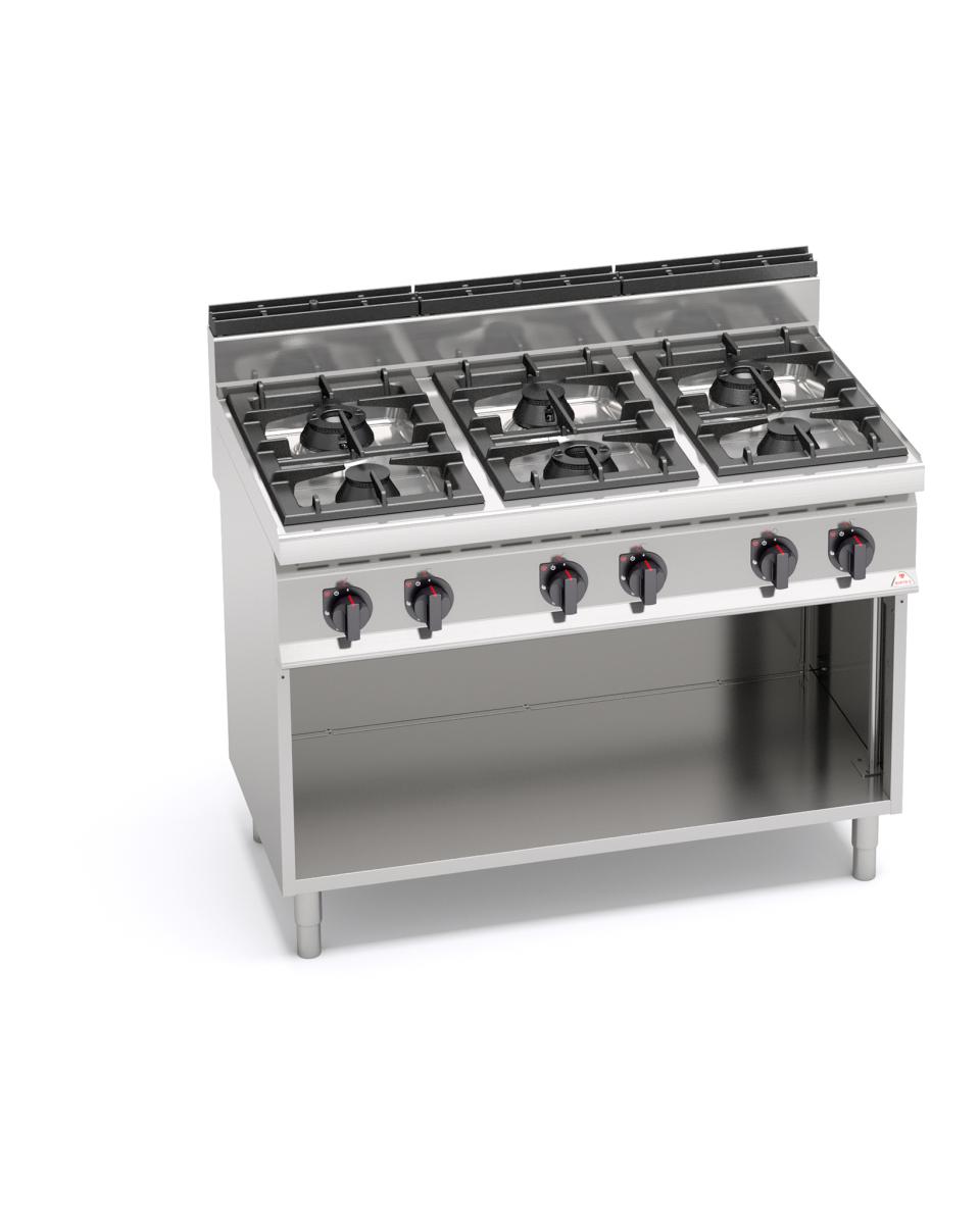 Horeca gasfornuis - 6 pits - High power - Berto's - G7F6M