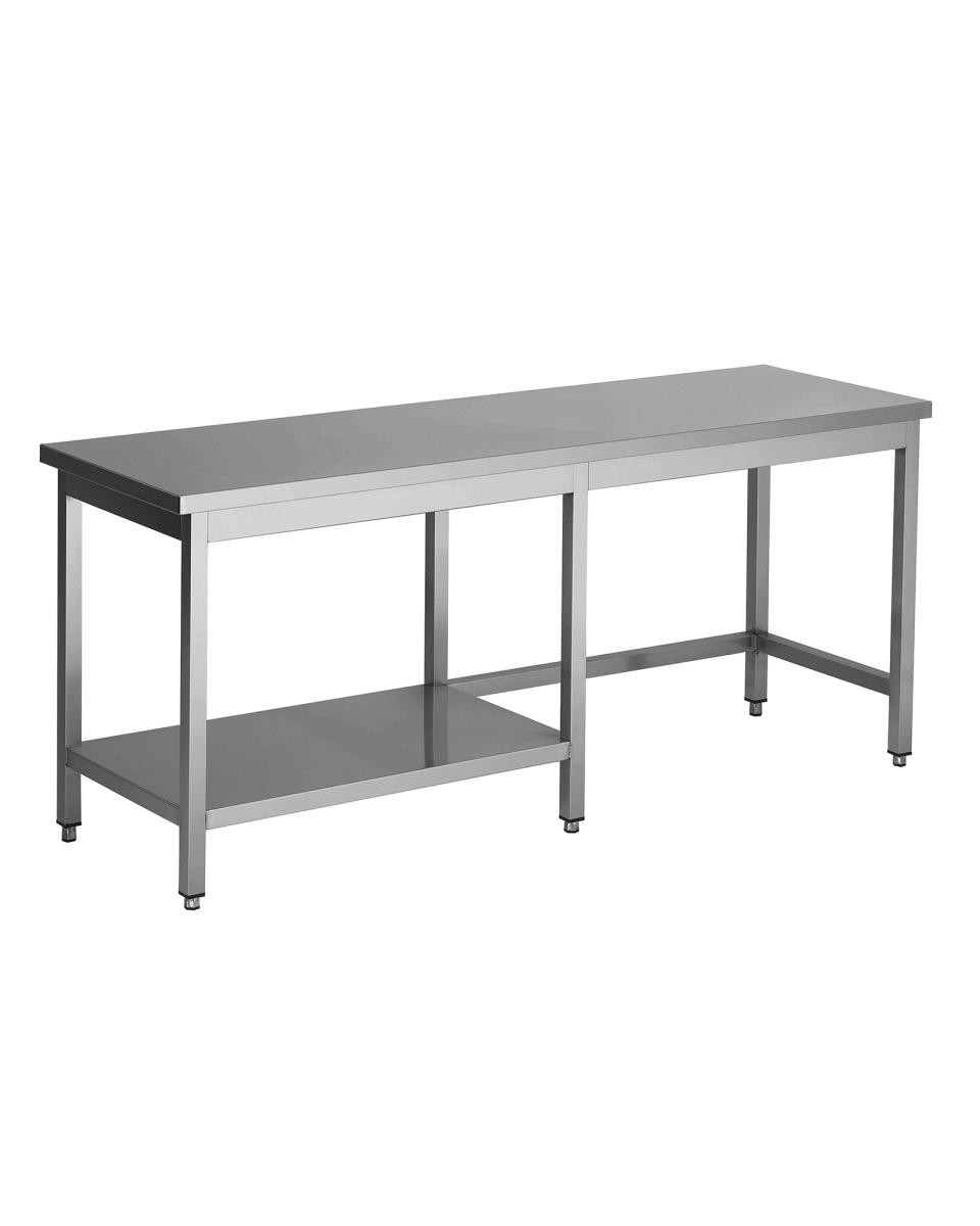 RVS werktafel - 70 CM diep - 1/2 onderschap links - Promoline